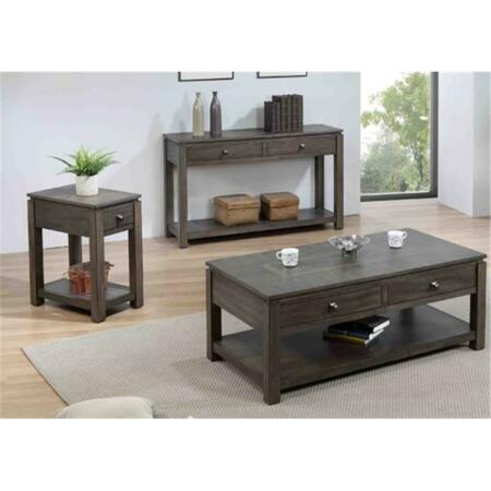 SUNSET TRADING Shades of Gray Living Room Table Set with Drawers & Shelves 3 Piece, 3PK DLU-EL1603-04-08